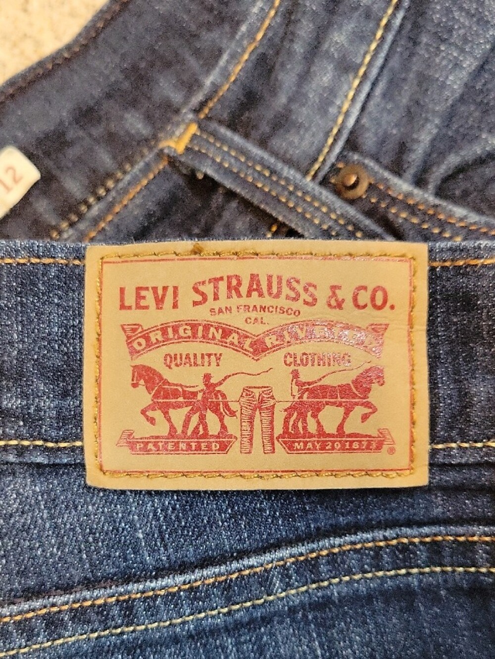 Levi 515 Bootcut Dark Blue Bootcut Denim Jeans Stretch Size 12 - Picture 7 of 11
